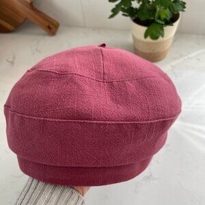 Vintage Textured Fabric Beret/Tam w Brim Dusty Rose Pink Sz OS - no tags